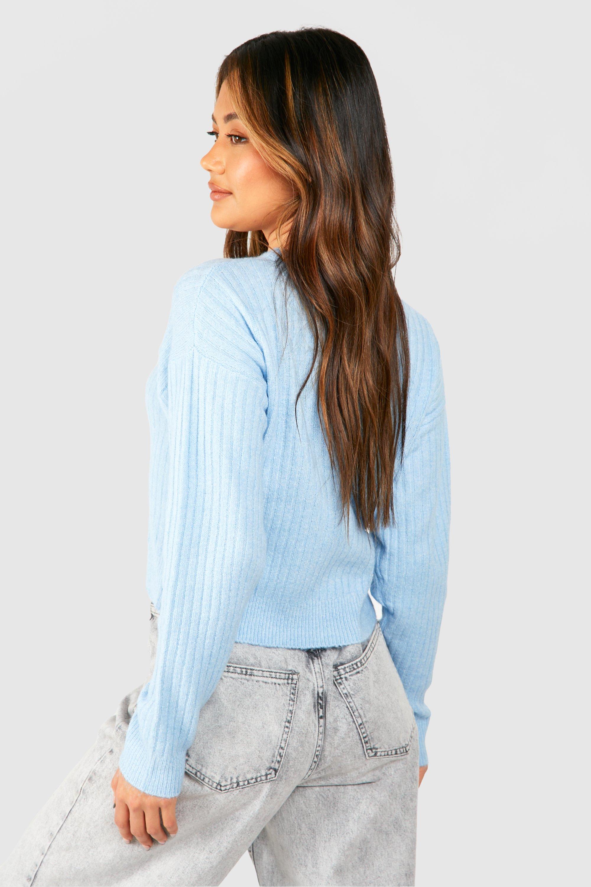 Soft Rib Knit Crop Sweater boohoo USA